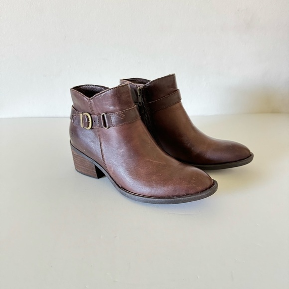 Born Shoes - Born Adia Brown Leather Ankle Boots Size 8.5M
